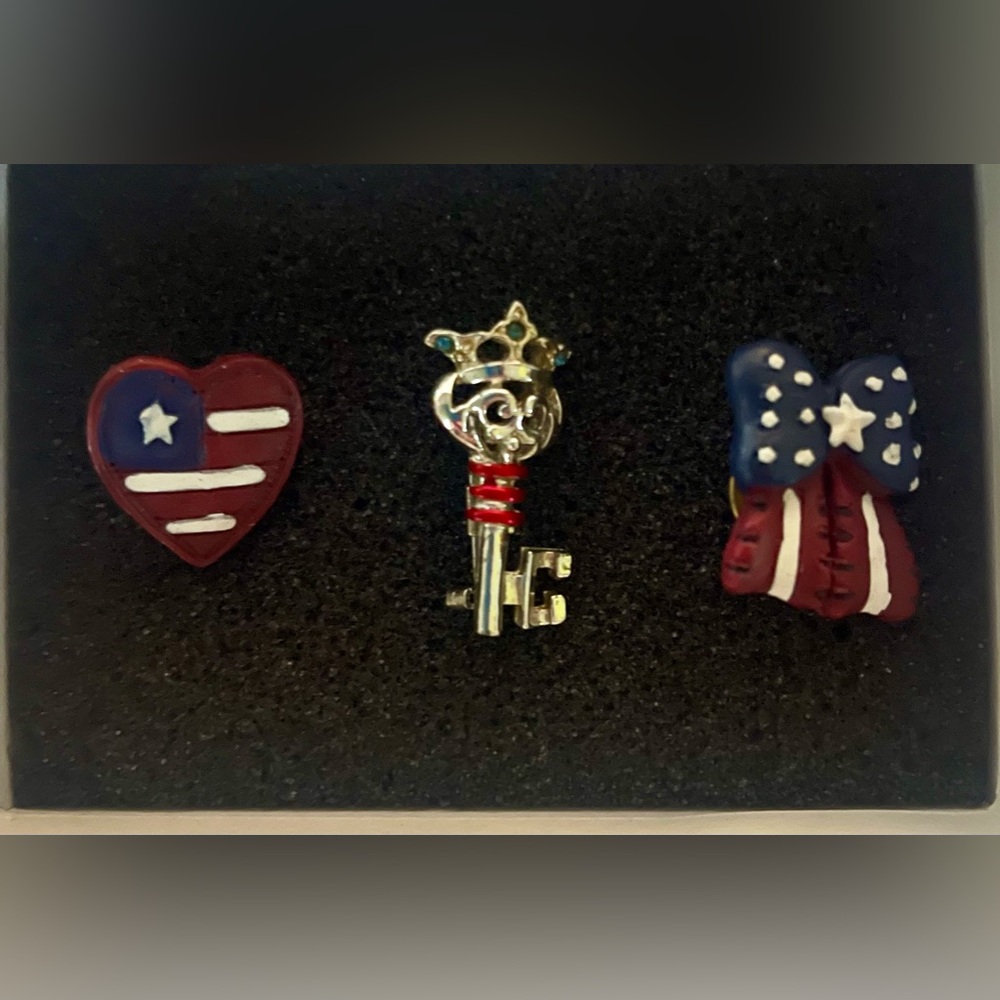 3 patriotic brooch/lapel pins